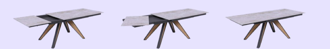 Table en Dekton au piètement métal design - fixe ou extensible - Halo Bois par Cancio